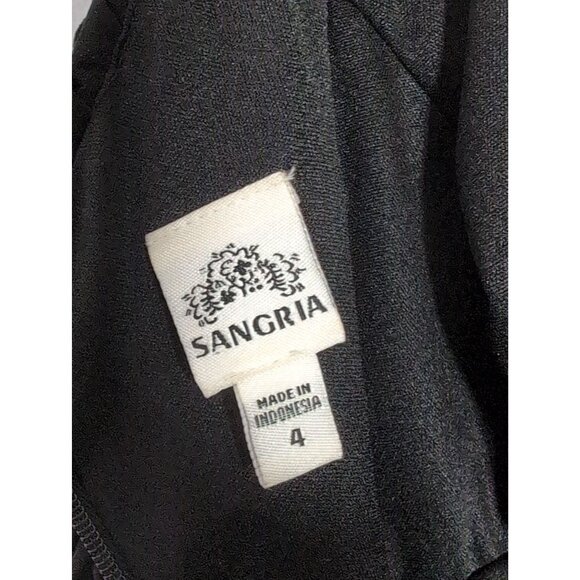 Sangria Sheath Dress Womens 4 Black Cocktail Party Sleeveless V-Neck Form Fit - Picture 6 of 12